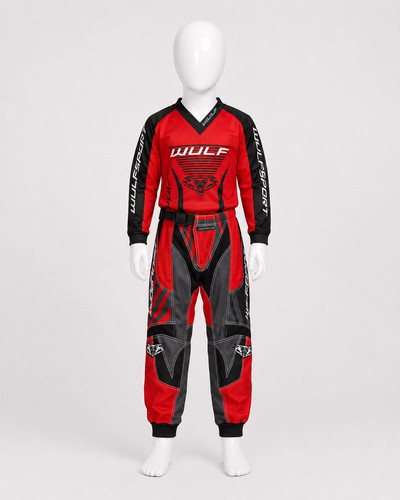 Set motocross rosso per