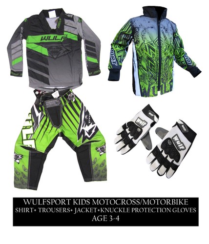 Kit motocross verde bambini - kit,