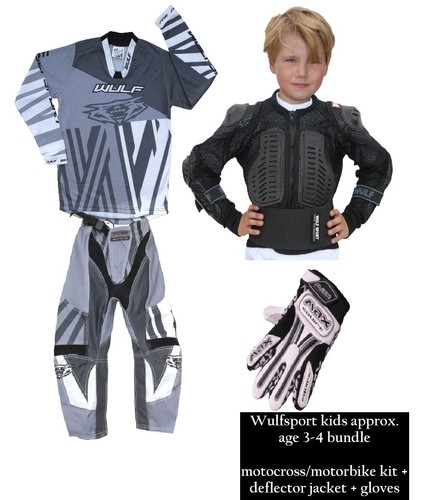 Kit motocross bambini grigio - bambini,
