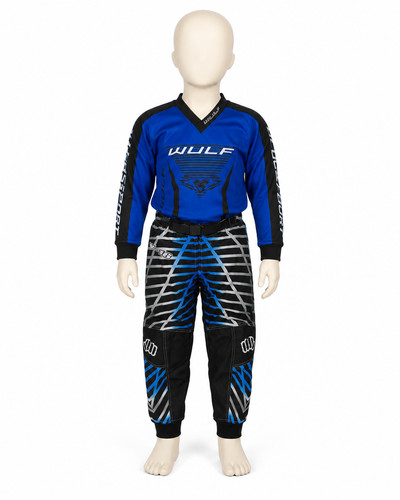Kit motocross bambini blu - kit,