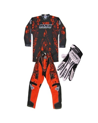 Kit motocross rosso - , bambini