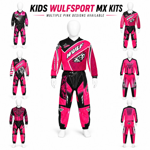 Motocross moto rosa kit