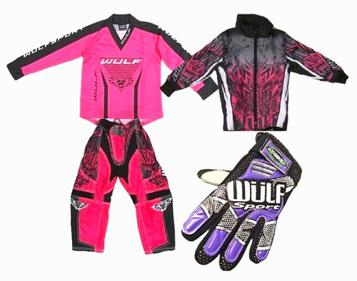 Kit motocross rosa - , bambini